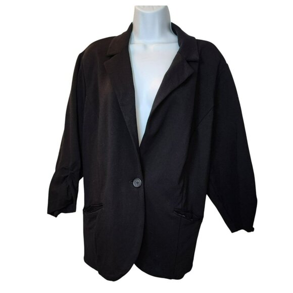 Torrid Ponte Blazer 3X | Black Stretch Boyfriend 1-Button 3/4 Sleeve - Picture 10 of 11